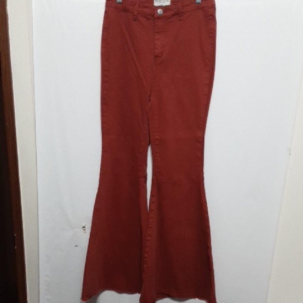 BLANK‎ PAIGE High Waisted Reddish Orange Flared LegPants